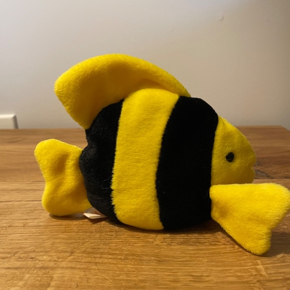Ty Beanie Babies Bubbles Fish Yellow Black 1995 – New Tag On VINTAGE - Picture 7 of 8